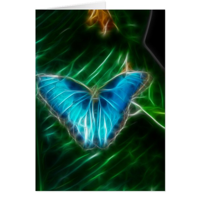 Electric Blue Morpho Butterfly Fractal (Front)