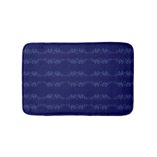 Electric Blue Neural Horizon Abstract Pattern Bath Mat