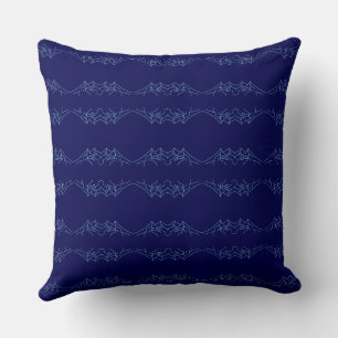 Electric Blue Neural Horizon Abstract Pattern Throw Pillow