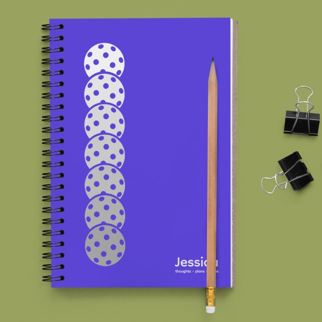 Electric Blue Pickleball Gradient Personal Notebook (Creator Uploaded)