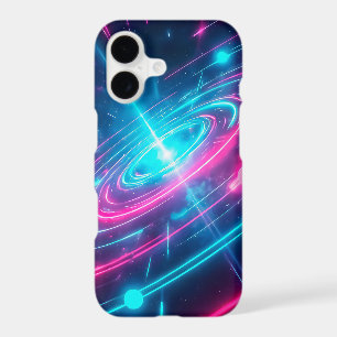 Electric Blue Pink Synthwave Energy Vortex