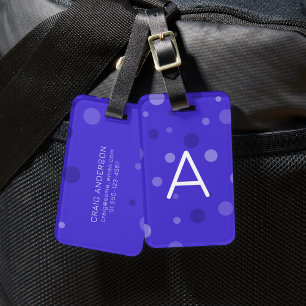 Electric Blue Pop Dots Luggage Tag