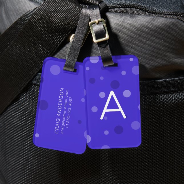 Electric Blue Pop Dots Luggage Tag (Creator Uploaded)