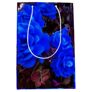 Electric blue Roses Medium Gift Bag