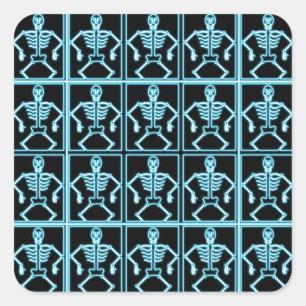 Electric blue skeleton stickers