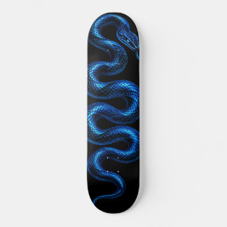 Electric Blue Snake Skateboard Black Cyberpunk