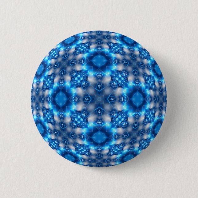 Electric Blue Stars 2 Inch Round Button (Front)