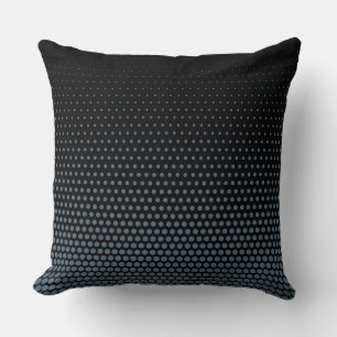 Electric blue Techno Dots Modern Black Throw Pillow