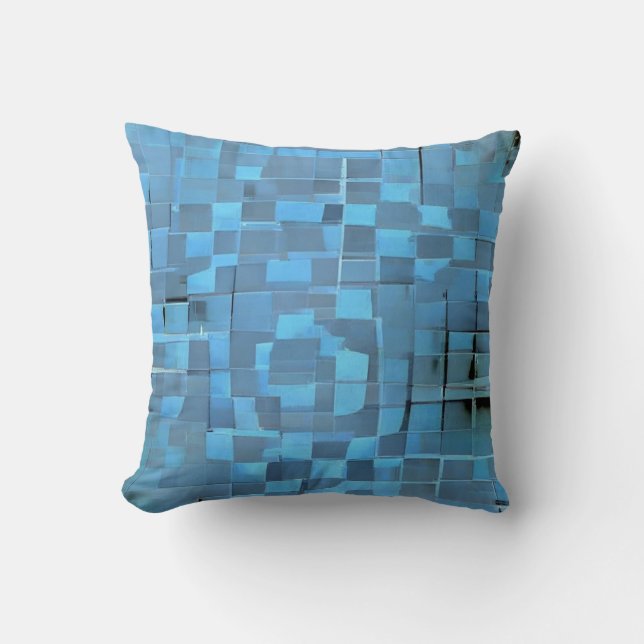 Electric blue tiles  throw pillow (Front)