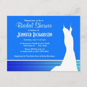 Electric Blue Vertical Stripes; Striped Invitation Postcard