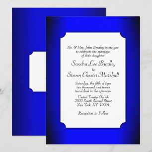 Electric Blue Wedding Invitation