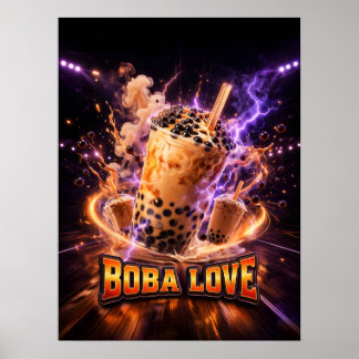 Electric Boba Tea Graphic Poster