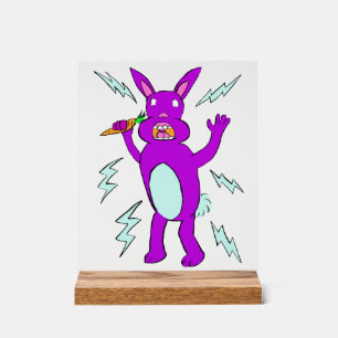 Electric Bunny - Cute Purple Rabbit Acrylic Sign