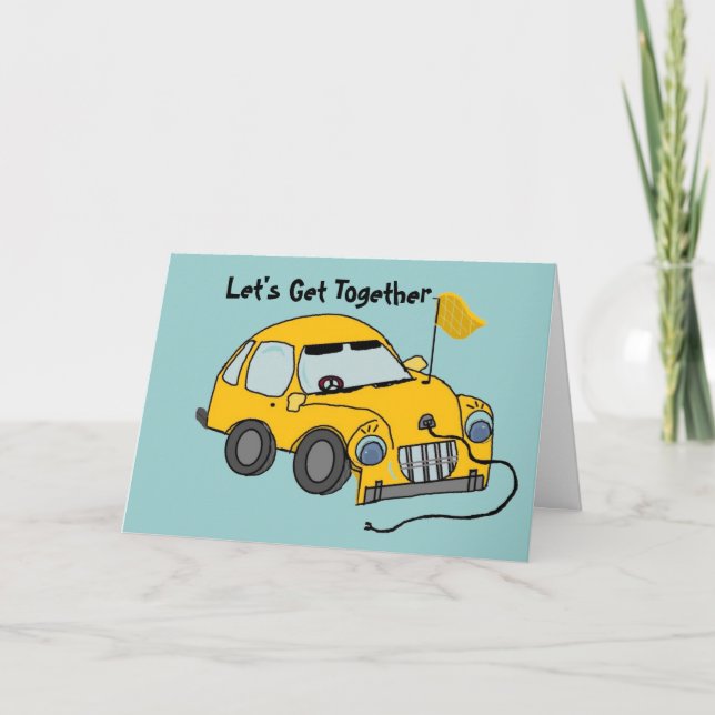Electric Car Birthday Card (Front)