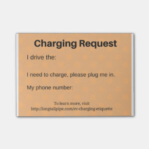 Electric Car charging request Post-it Notes