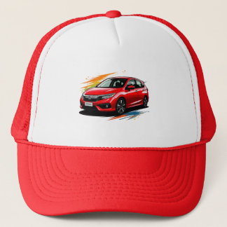 Electric Car with Vibrant Colour Splashes Trucker Hat