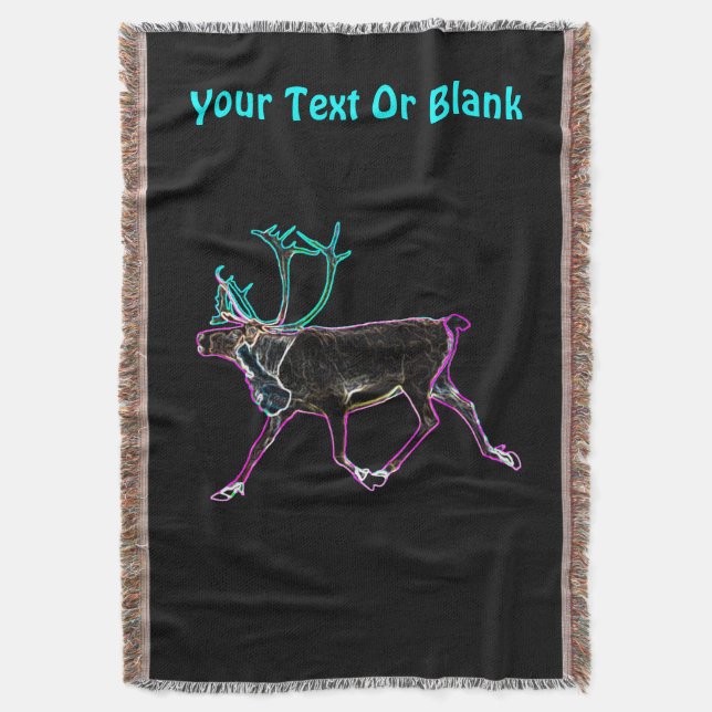 Electric Caribou Throw Blanket (Front Vertical)