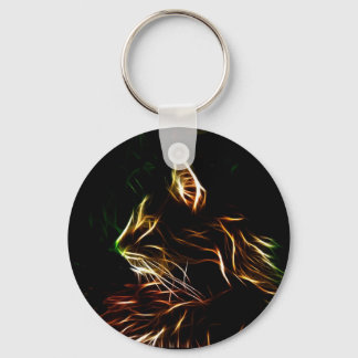 Electric cat face pofile keychain