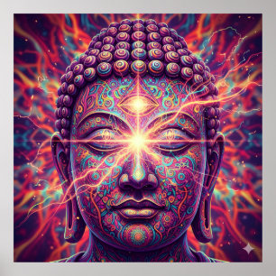 Electric Chakra Buddha - Psychedelic Enlightenment Poster