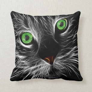 Electric Charge Cat Named Purr Throw Pillow