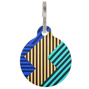 Electric Chevron Stripe Fusion Design Pet Tag