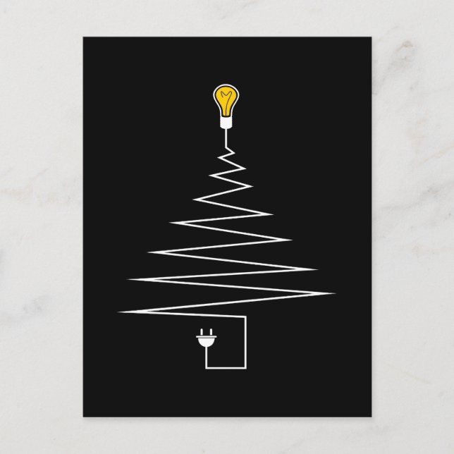 Electric Christmas tree Holiday Postcard (Front)