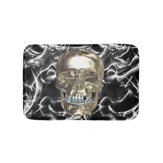 Electric Chrome Skull Bath Mat (Front)