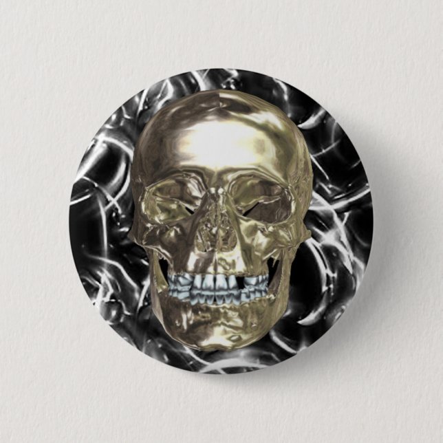 Electric Chrome Skull Button (Front)