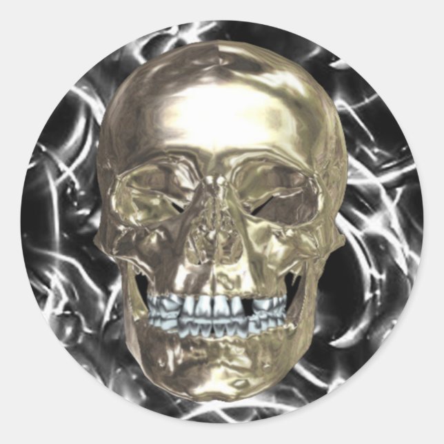 Electric Chrome Skull Stickers (Front)