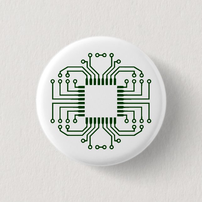 Electric Circuit Board Processor 1 Inch Round Button (Front)