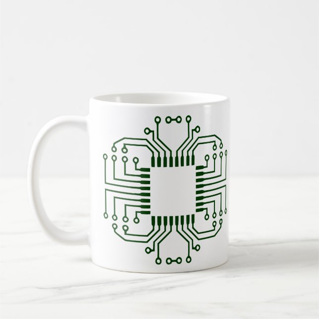 Electric Circuit Board Processor Coffee Mug (Left)