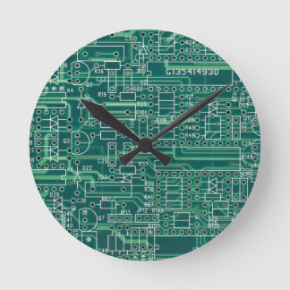 Electric circuit layout round clock