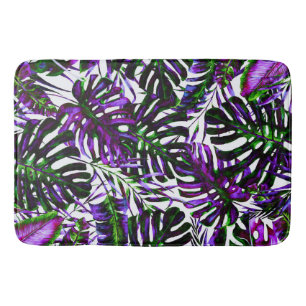 Electric Colour Pop Tropical Palm Leaves Island Bath Mat
