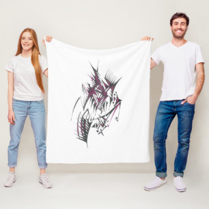 Electric Colourful Abstract Tribal Tattoo Art Fleece Blanket