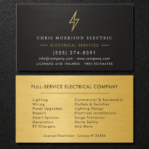 Electric Company Metallic Business Card