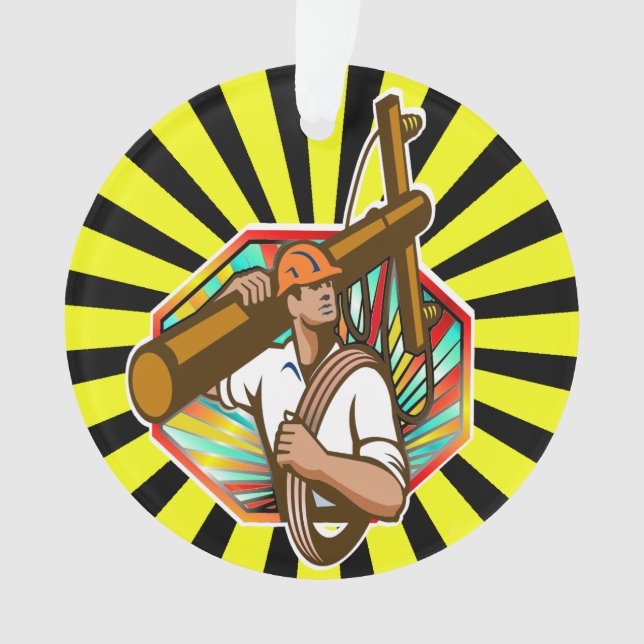 Electric Company Power Line Lineman - Appreciation Ornament (Front)