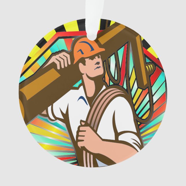Electric Company Power Line Lineman - Appreciation Ornament (Front)