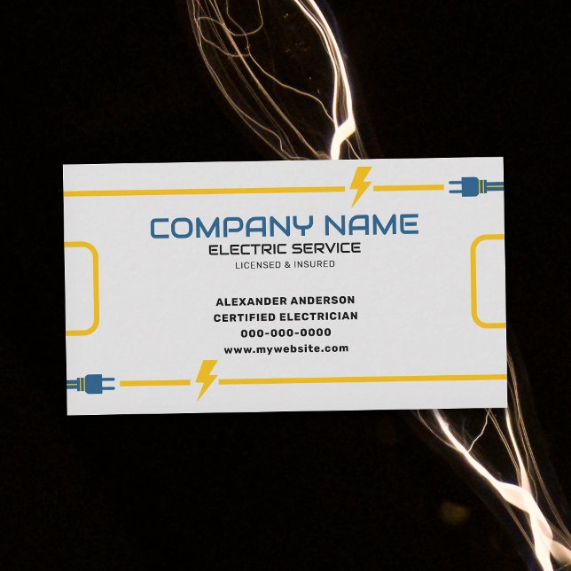 Electric Contractor Services  Business Card (Electric Contractor Services Business Card)
