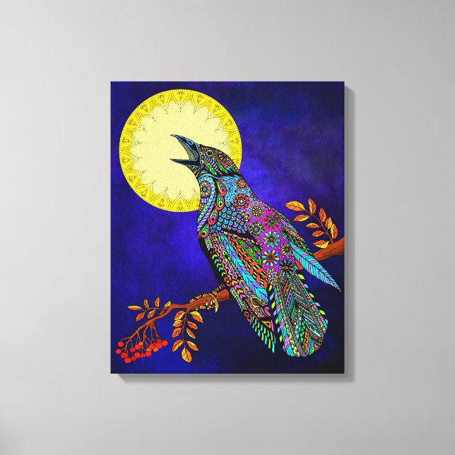 Electric Crow Canvas Print (Front)