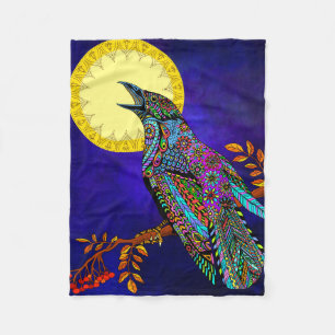 Electric Crow Fleece Blanket