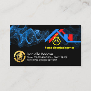 Electric Current Powers Home Bulb Business Card