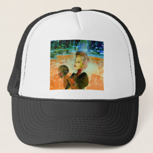 Electric cyborg trucker hat