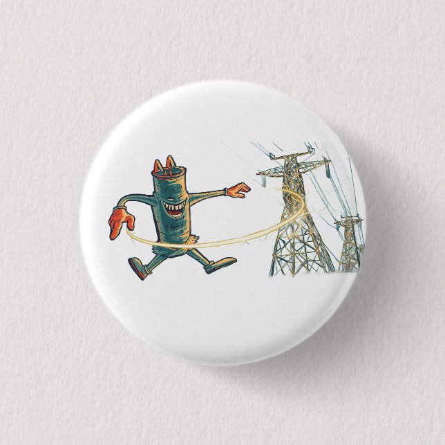 Electric Discotech  1 Inch Round Button (Front)