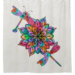Electric Dragonfly A Shower Curtain