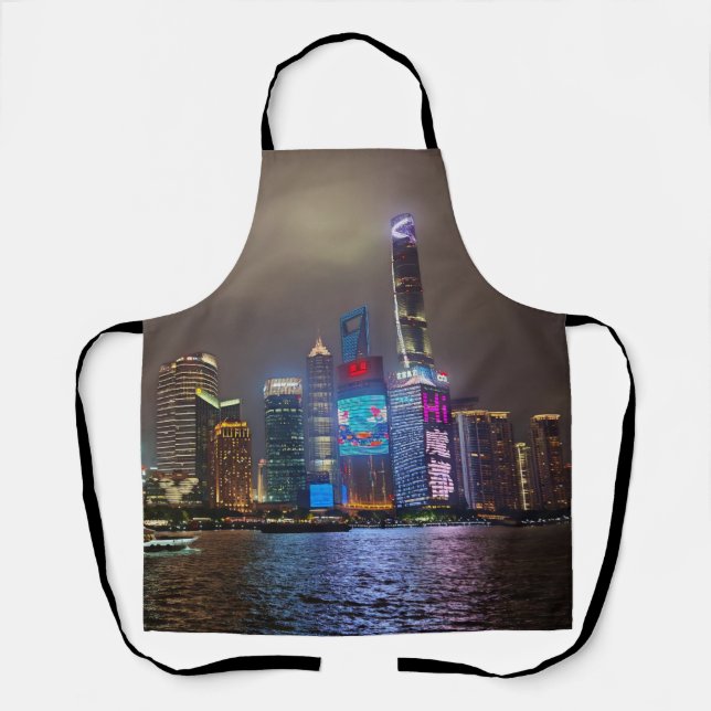 Electric Dreams - Futuristic Shanghai Skyline, A C Apron (Front)