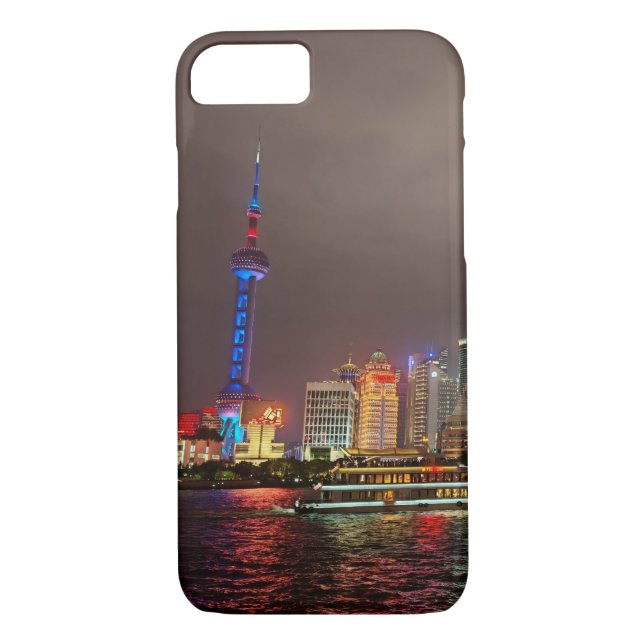 Electric Dreams - Futuristic Shanghai Skyline, A C Case-Mate iPhone Case (Back)