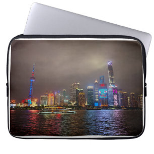 Electric Dreams - Futuristic Shanghai Skyline, A C Laptop Sleeve