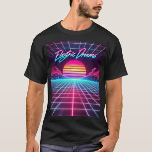 Electric Dreams Retro Futuristic Art Print  T-Shirt