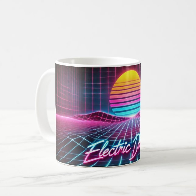 Electric Dreams Retro Neon Mug - Inspiré des année (Devant gauche)