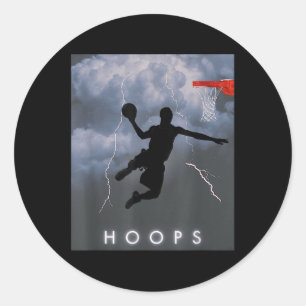 Electric Dunk Storm Basketball Hoops Shirt Classic Round Sticker